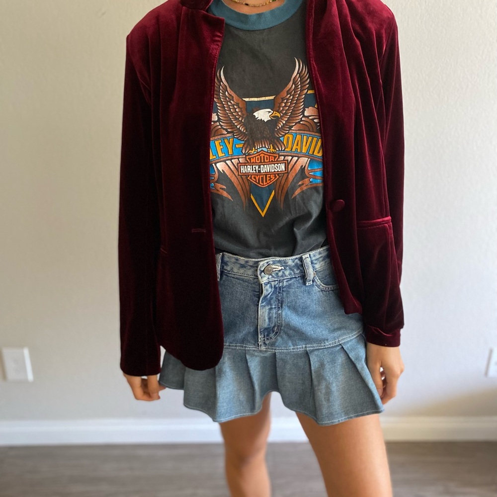 Tahari Deep Red Velvet Jacket